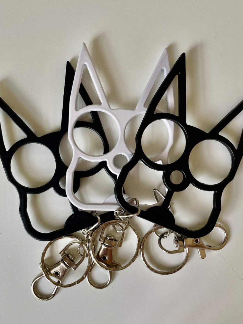 Cat Pointy Ears Metal Knuckle Protection! 3, Self Defense Safety Keychains